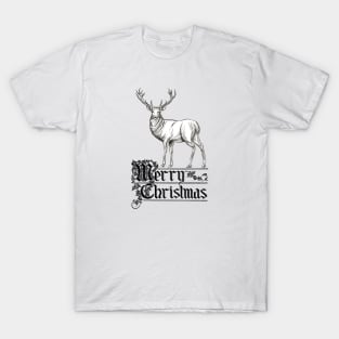 Merry Christmas with Deer Vintage Look T-Shirt